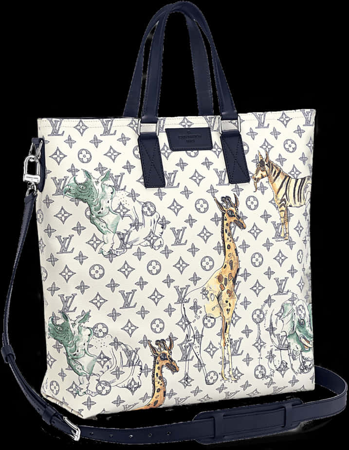 Louis Vuitton Animal Print Tote Bag PNG Image