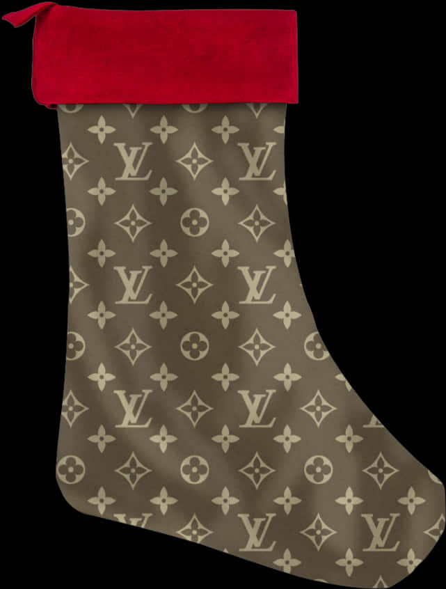 Louis Vuitton Branded Christmas Stocking PNG Image