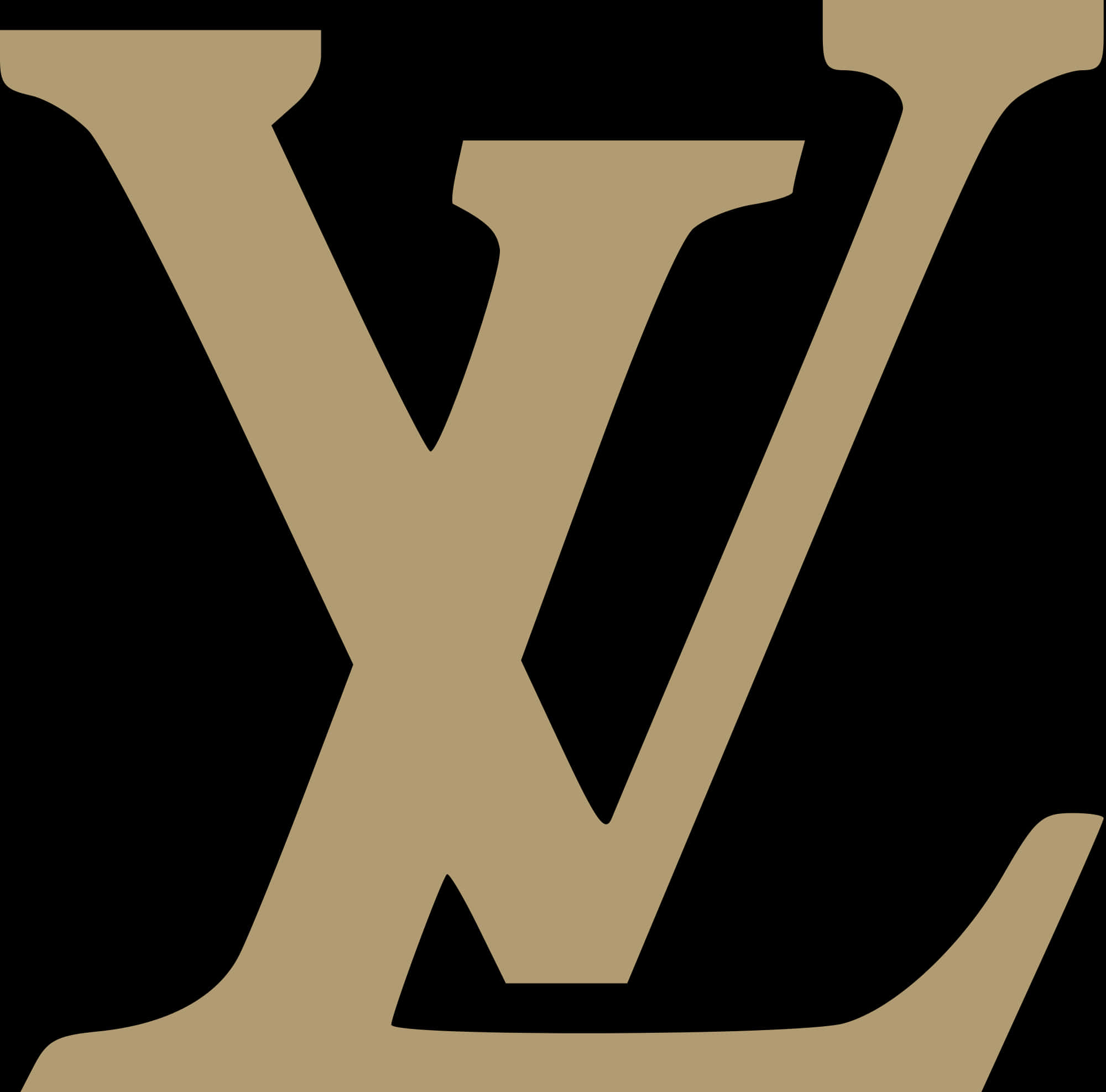 Louis Vuitton Logo Black Background PNG Image