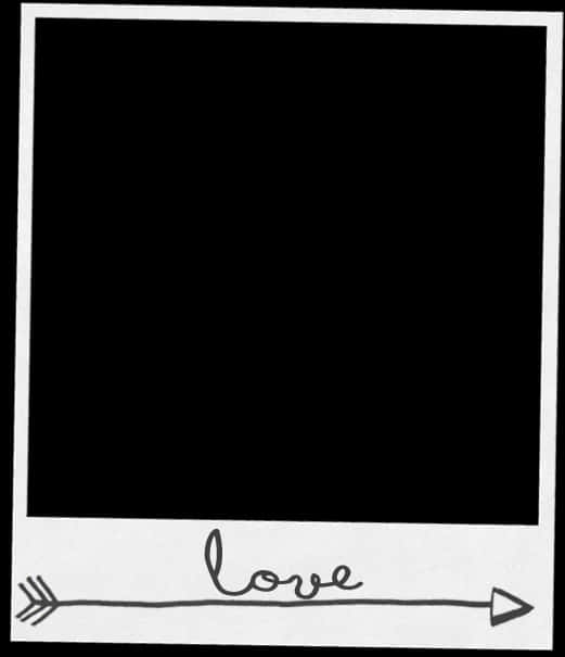 Love Arrow Polaroid Frame PNG Image