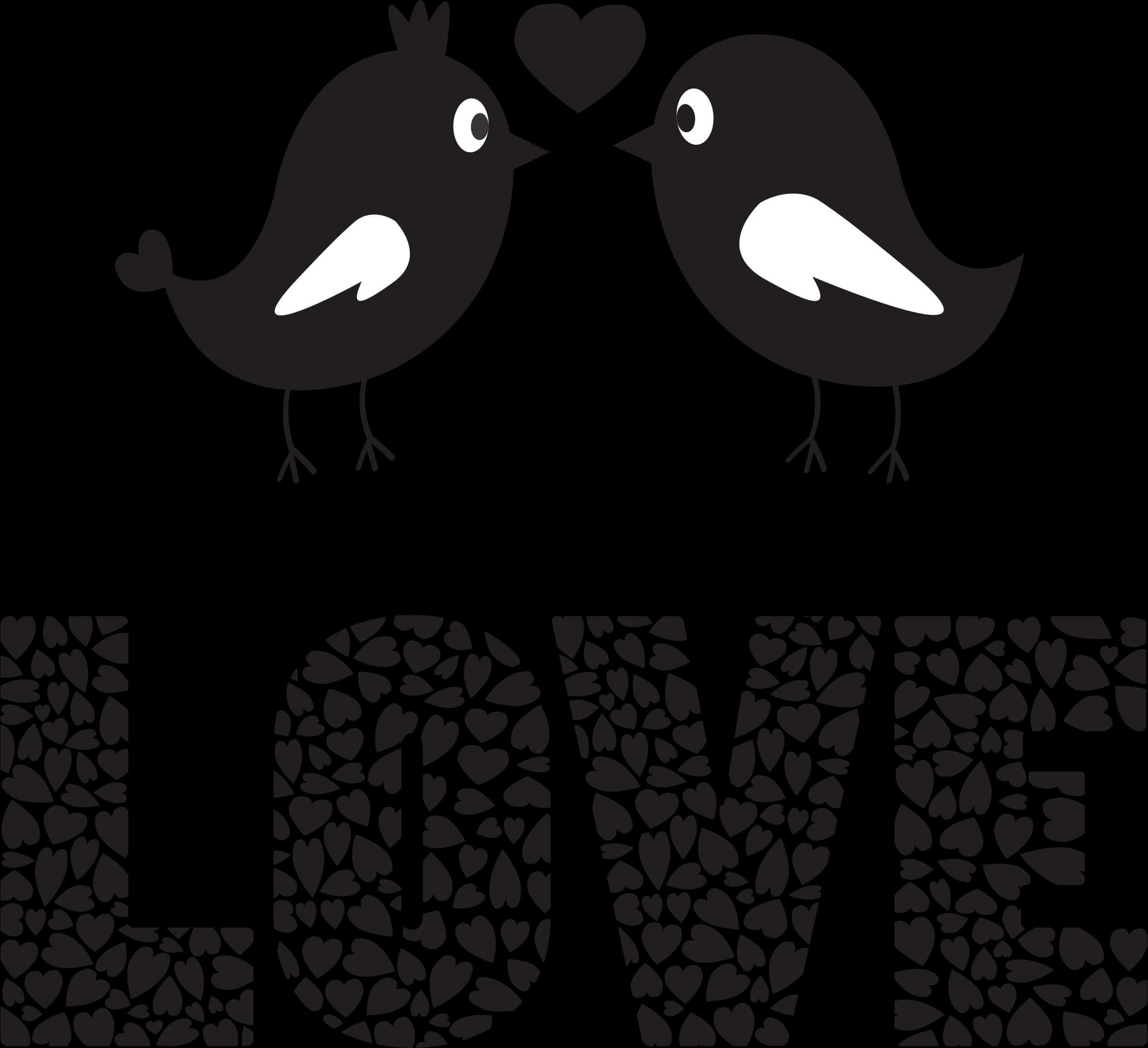 Love Birds Black Background PNG Image