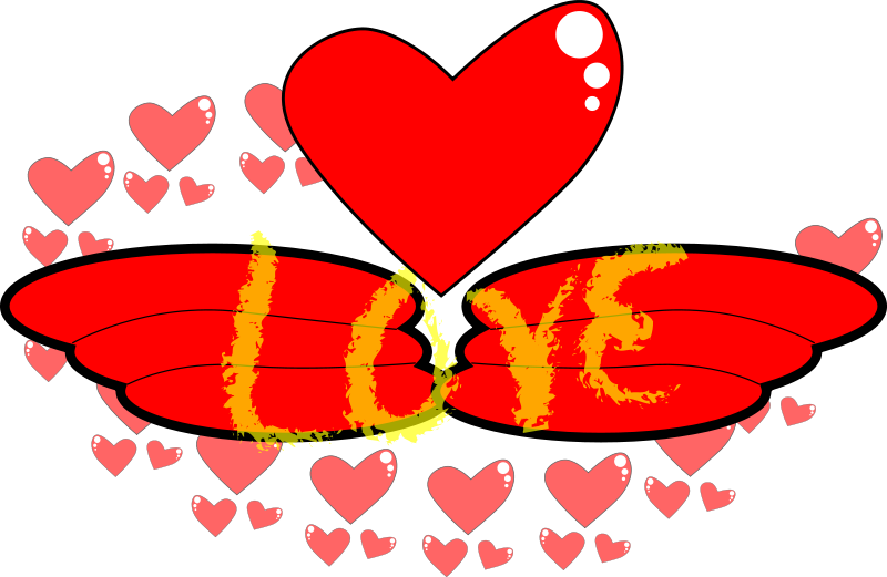 Love Butterfly Hearts Graphic PNG Image