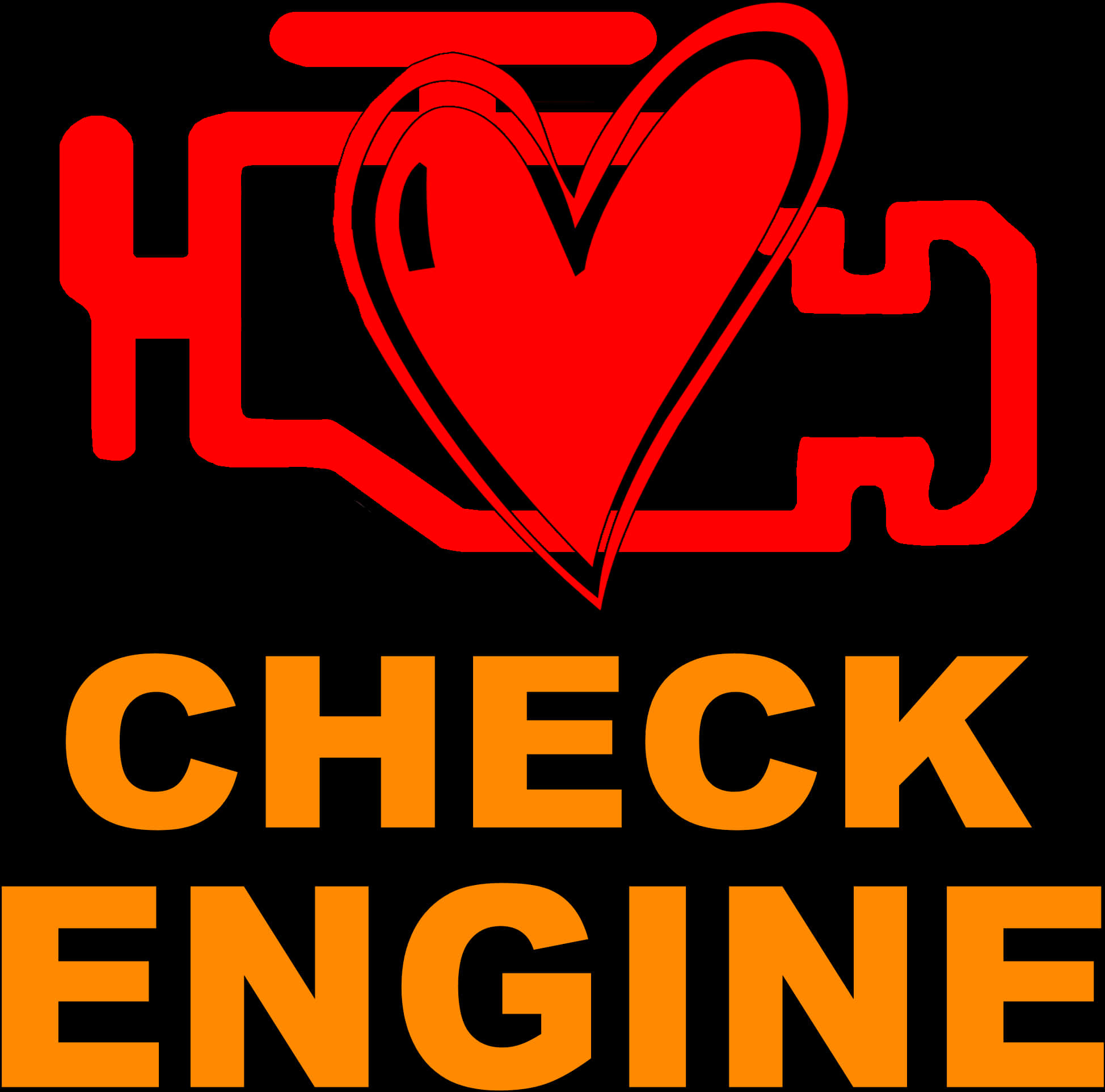 Love Check Engine Graphic PNG Image