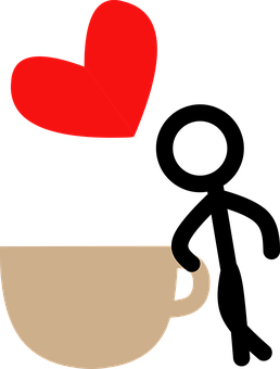 Love Coffee Concept Art PNG Image