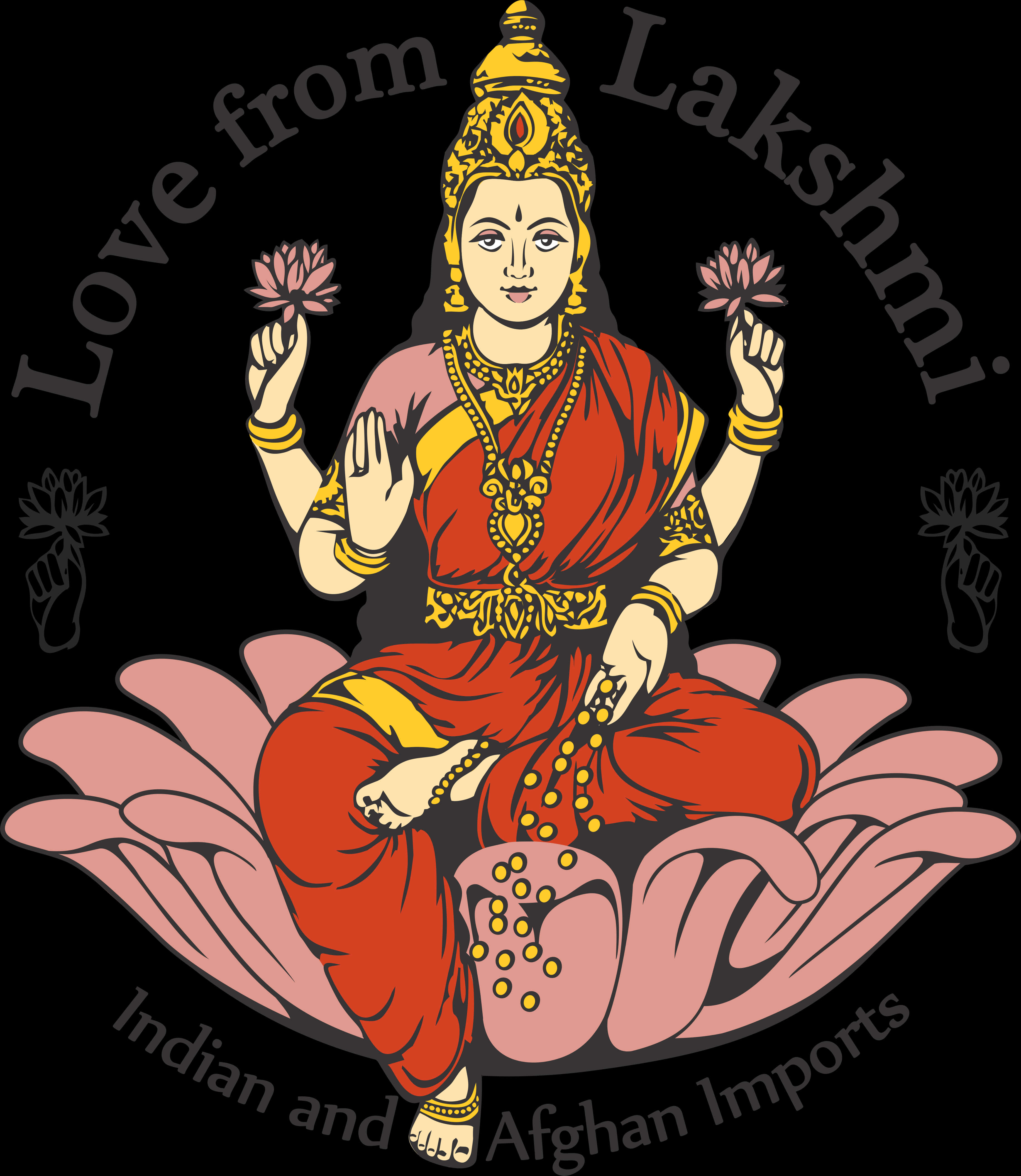 Love From Lakshmi Illustration PNG Image