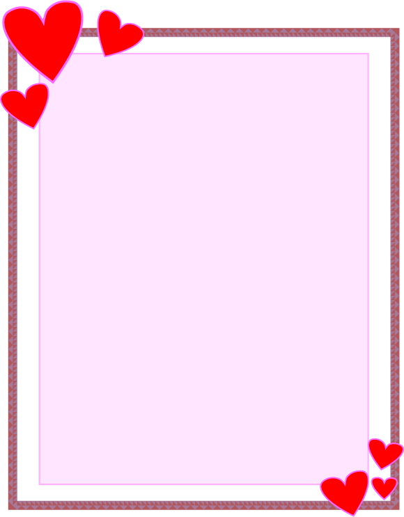 Love Hearts Frame Template PNG Image