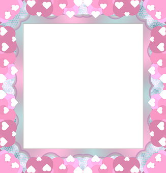 Love Hearts Photo Frame PNG Image