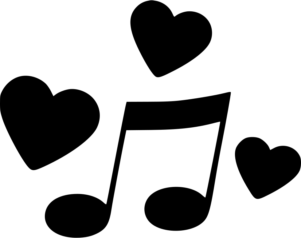 Love Music Note Hearts Graphic PNG Image