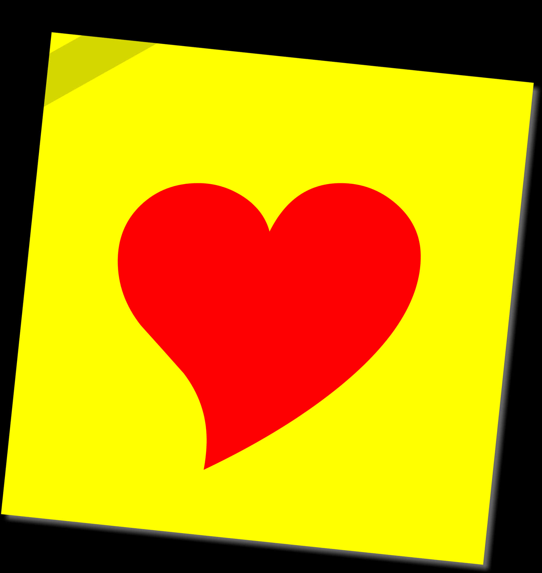 Love Note Sticky Heart Graphic PNG Image