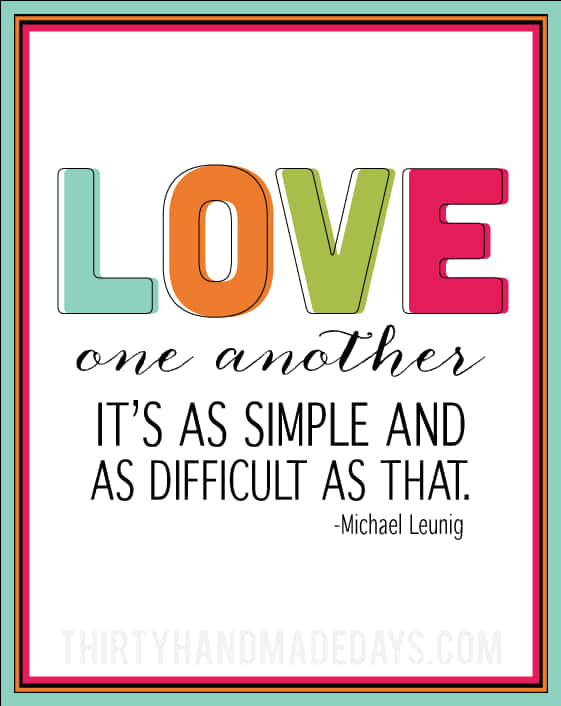 Love One Another Quote Art PNG Image