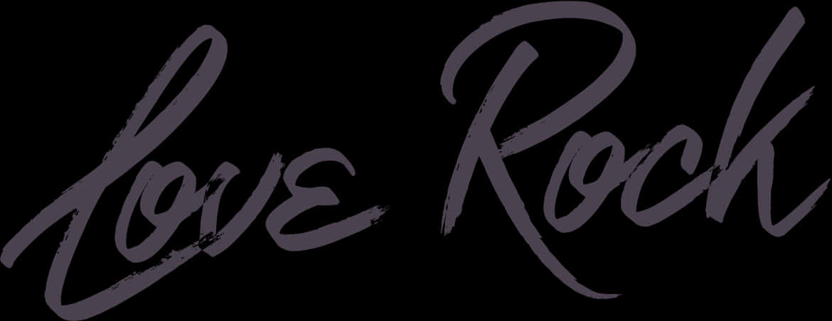 Love Rock Calligraphy PNG Image