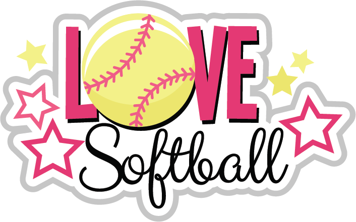 Love Softball Graphic Sticker PNG Image