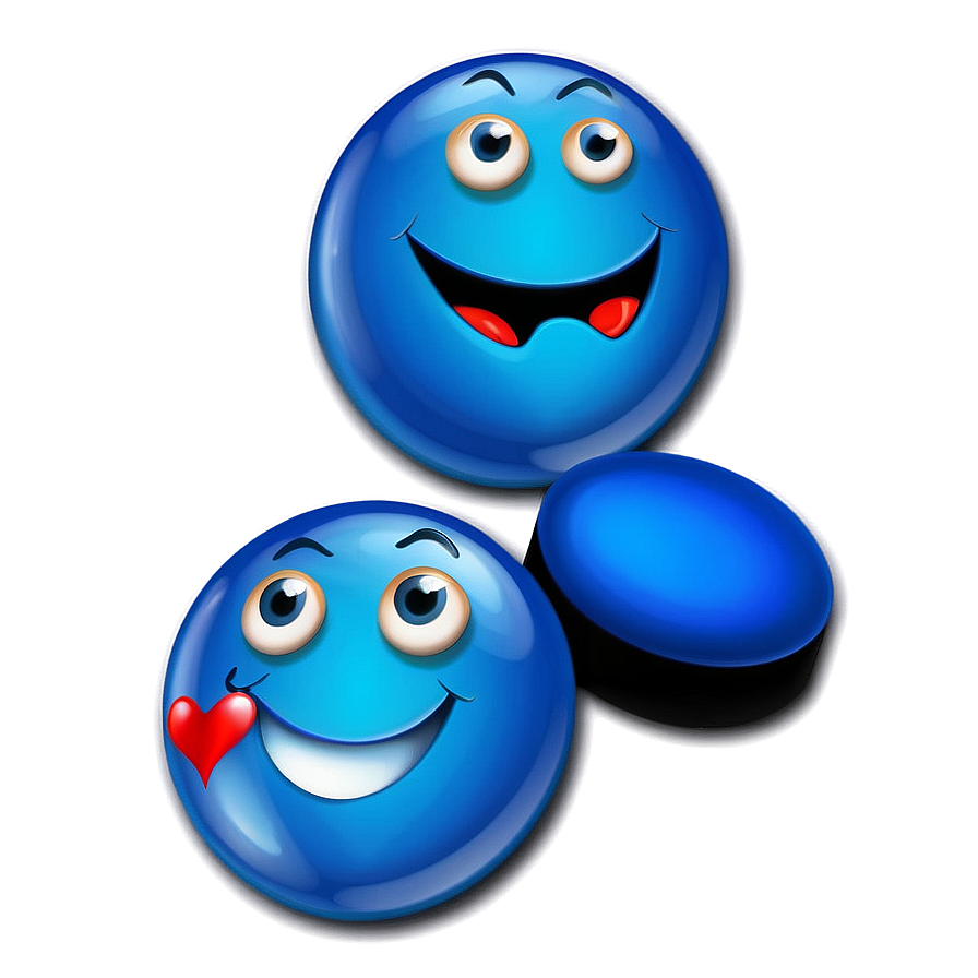 Love-themed Blue Emojis Png Epf PNG Image