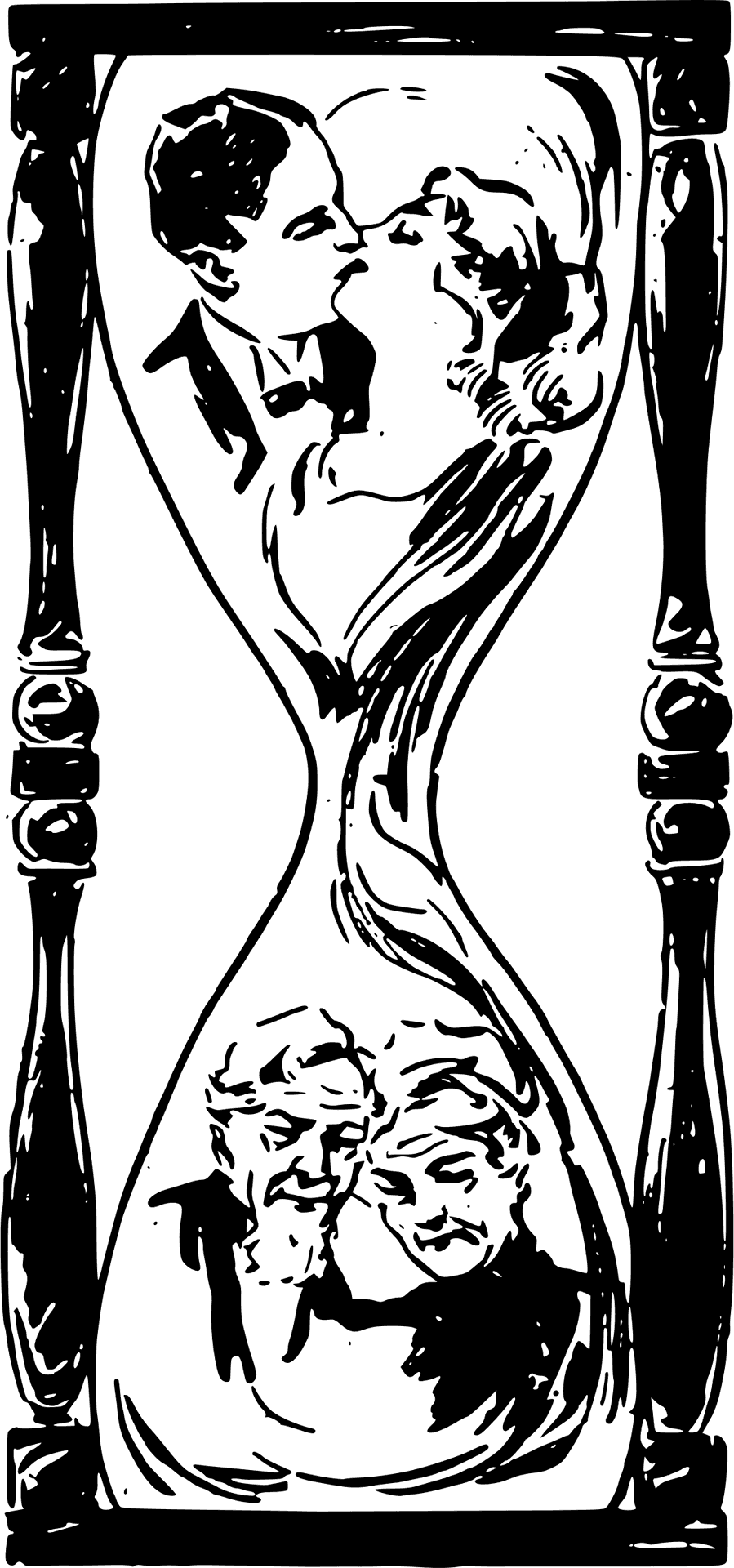 Love Through Time Hourglass PNG Image