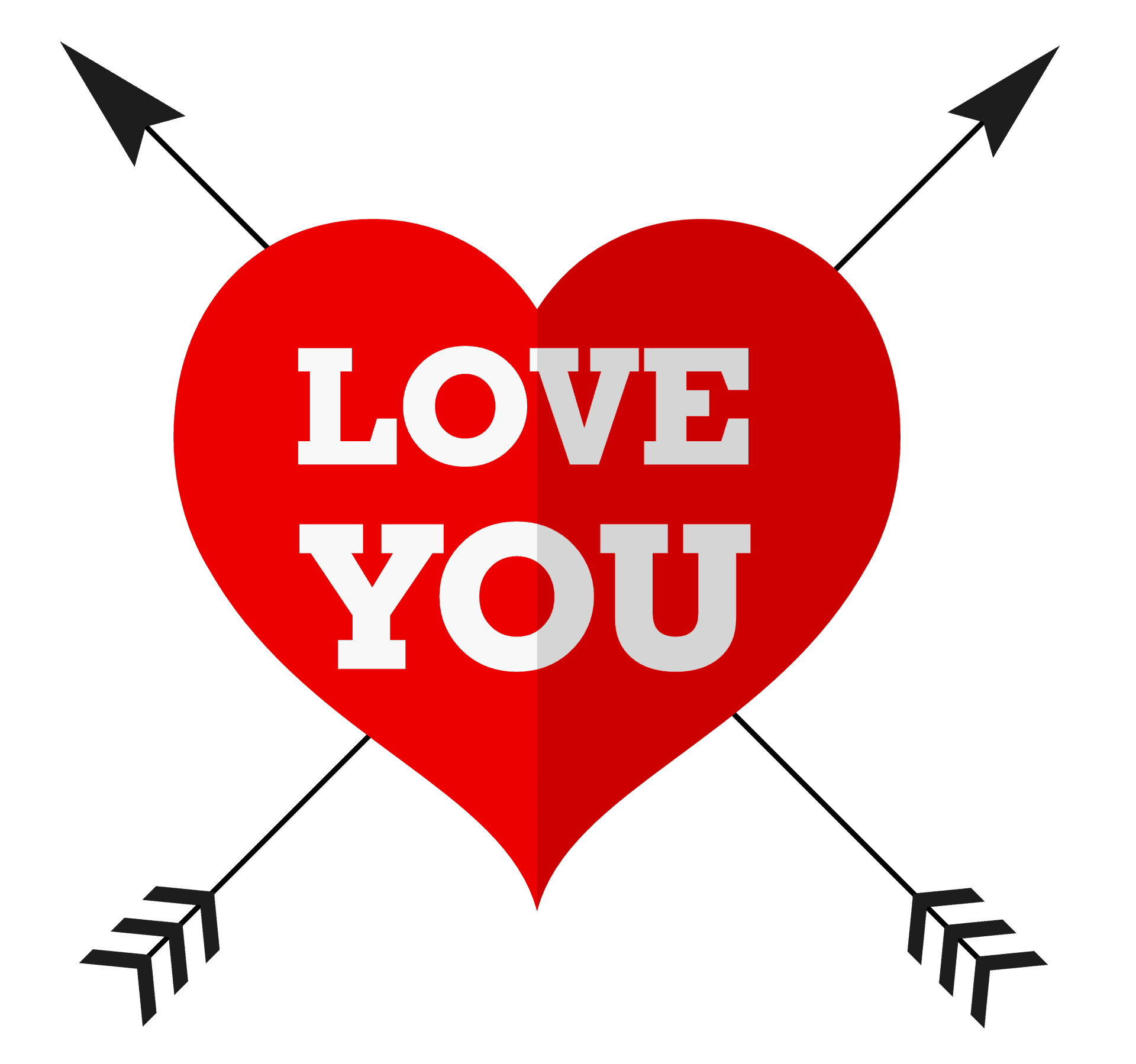 Love You Heart Arrows Graphic PNG Image