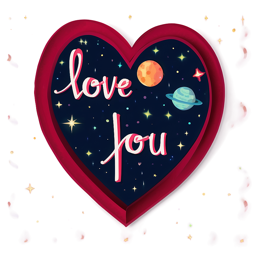 Love You In Space Lettering Png 06112024 PNG Image