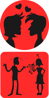 Loveand Conflict Silhouette PNG Image