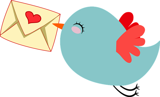 Lovebird Carrying Love Letter PNG Image