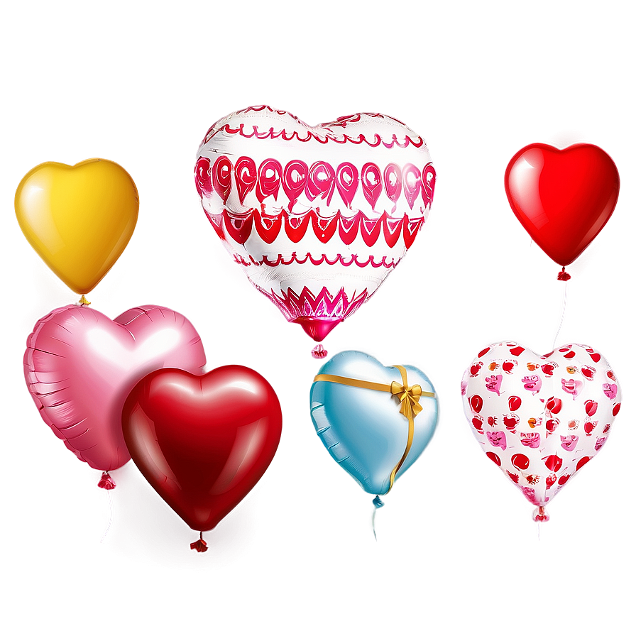 Lovely Valentine's Day Balloons Png 3 PNG Image