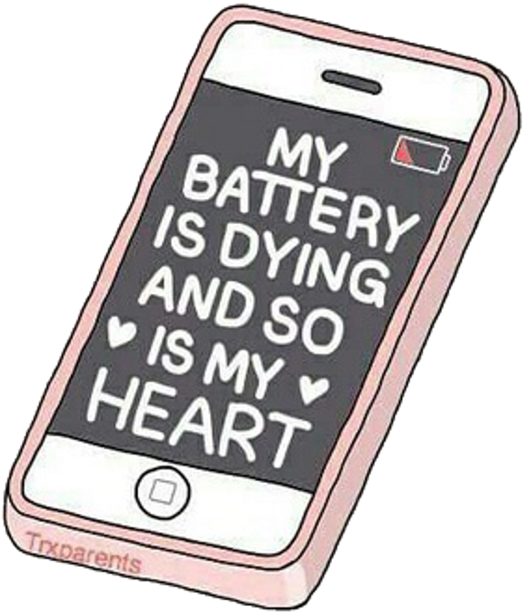 Low Battery Heartbreak Phone Illustration.png PNG Image