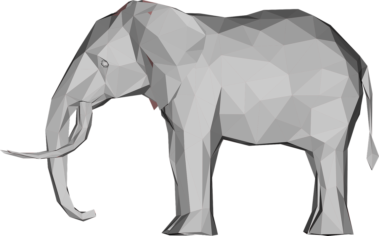 Low Poly Elephant Graphic PNG Image