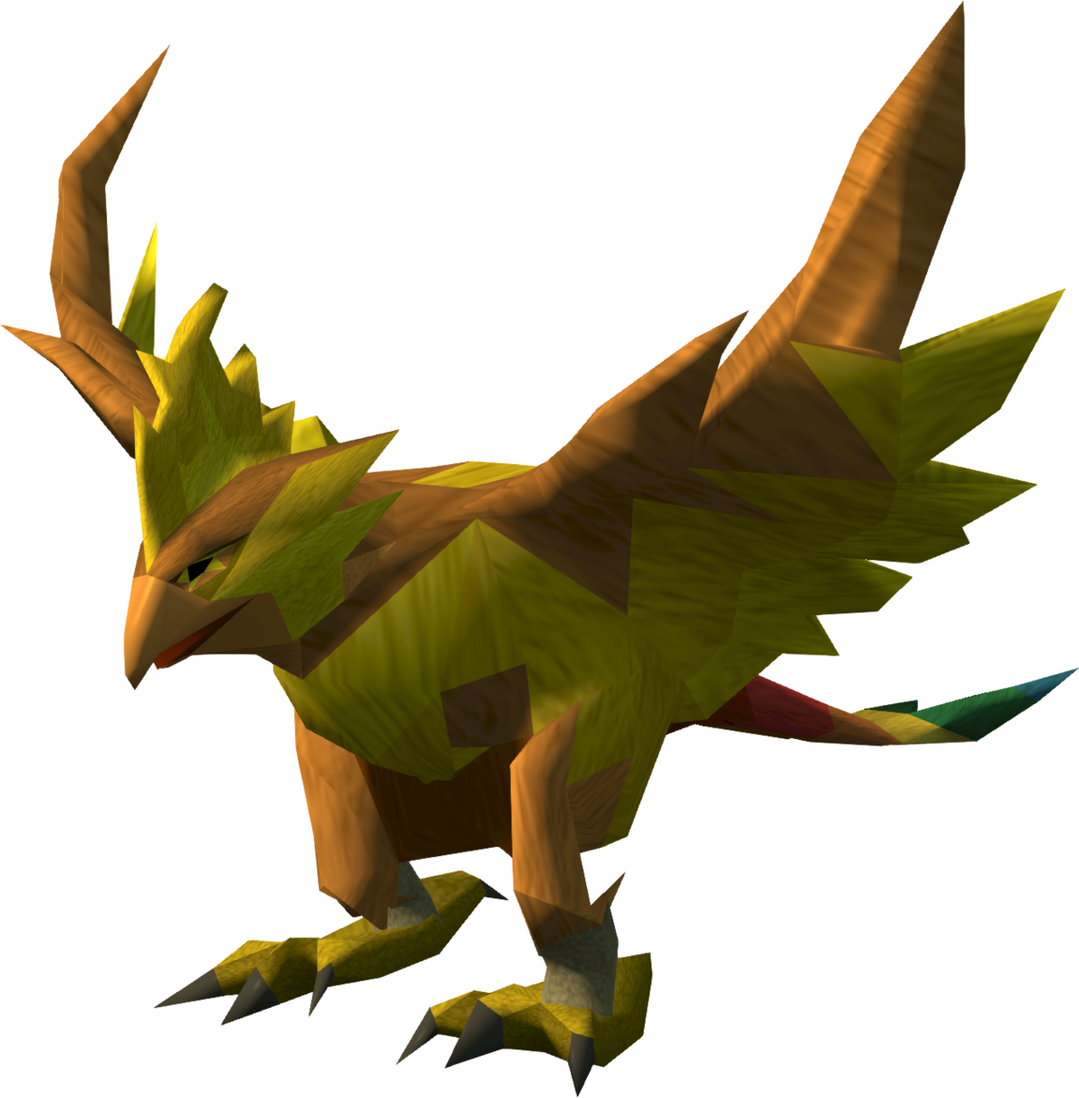 Low Poly Phoenix Model PNG Image