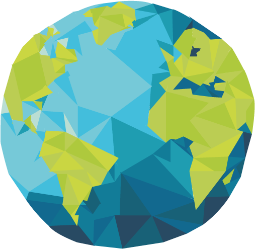 Low Poly Style Earth Illustration PNG Image