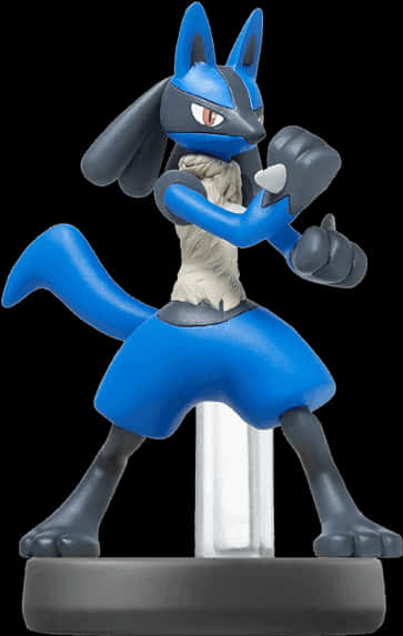 Lucario Amiibo Figure Pose PNG Image