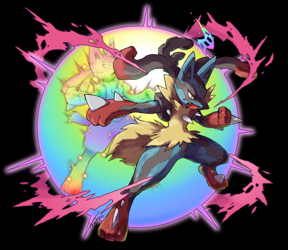 Lucario Aura Sphere Attack PNG Image