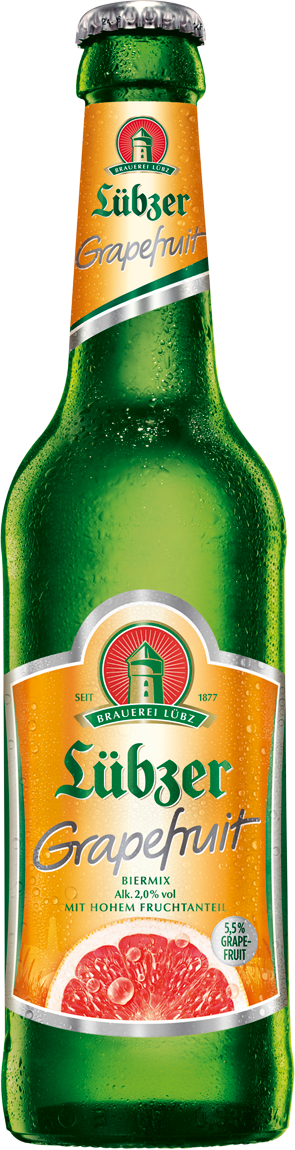 Luebzer Grapefruit Beer Bottle PNG Image