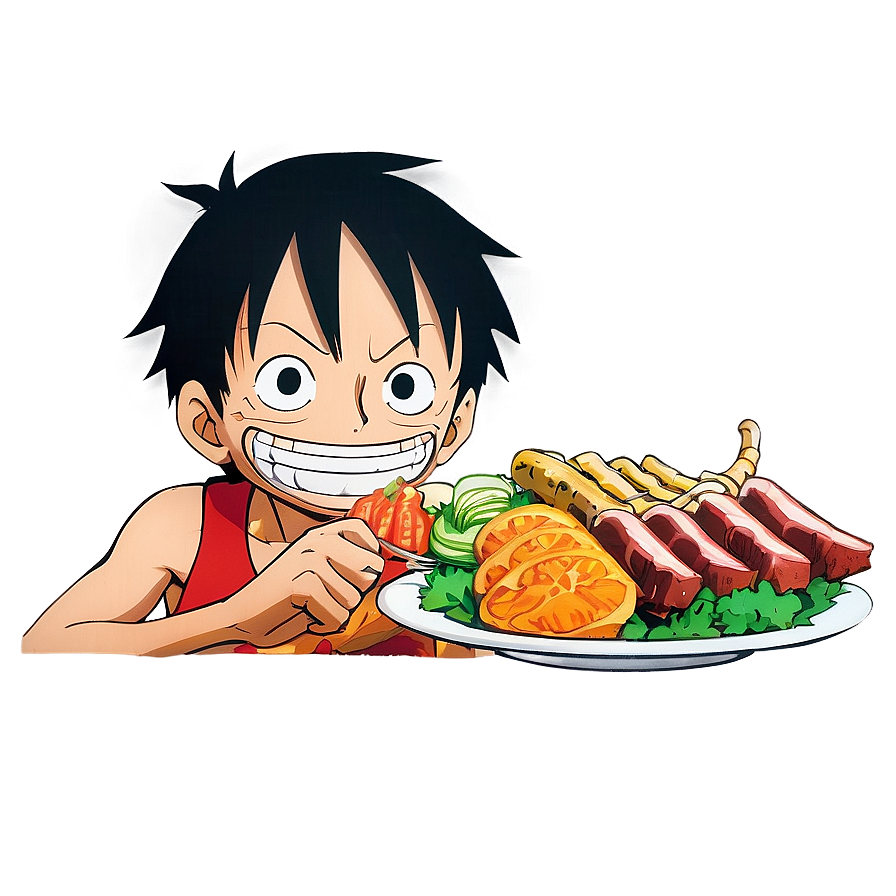 Luffy Eating Meat Cartoon Png 06232024 PNG Image