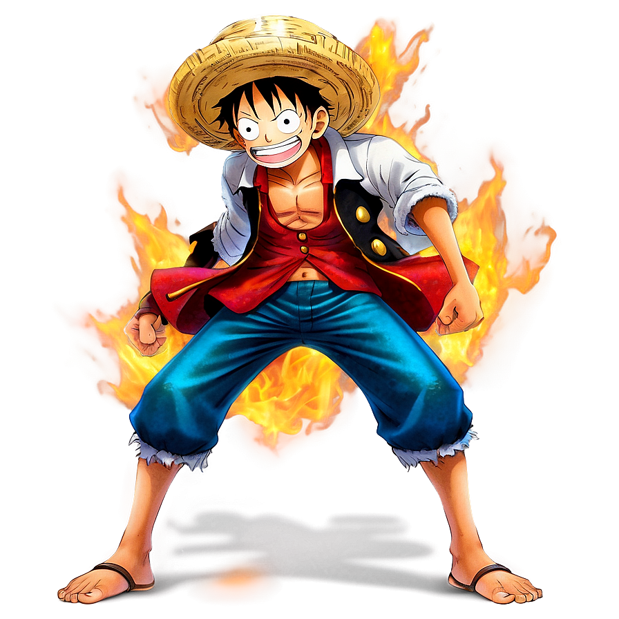 Luffy's Fiery Battle Spirit Png 80 PNG Image