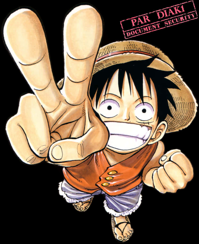 Luffy Victory Pose One Piece PNG Image