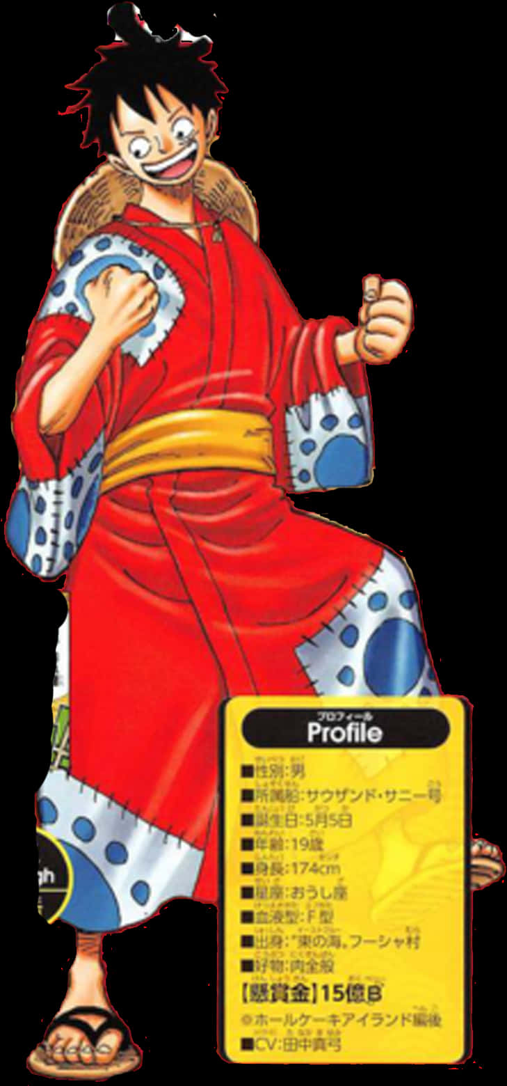 Luffyin Traditional Red Robe PNG Image