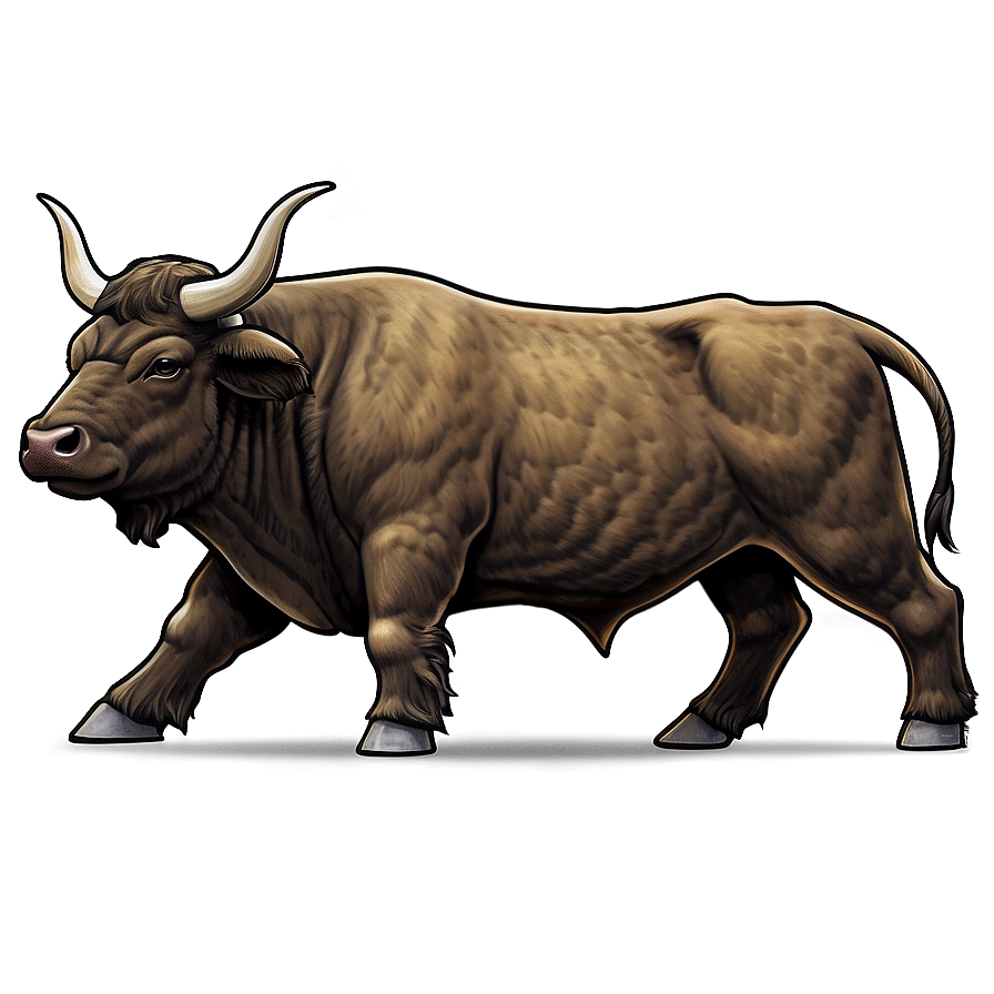 Lumbering Bull Illustration Png 67 PNG Image