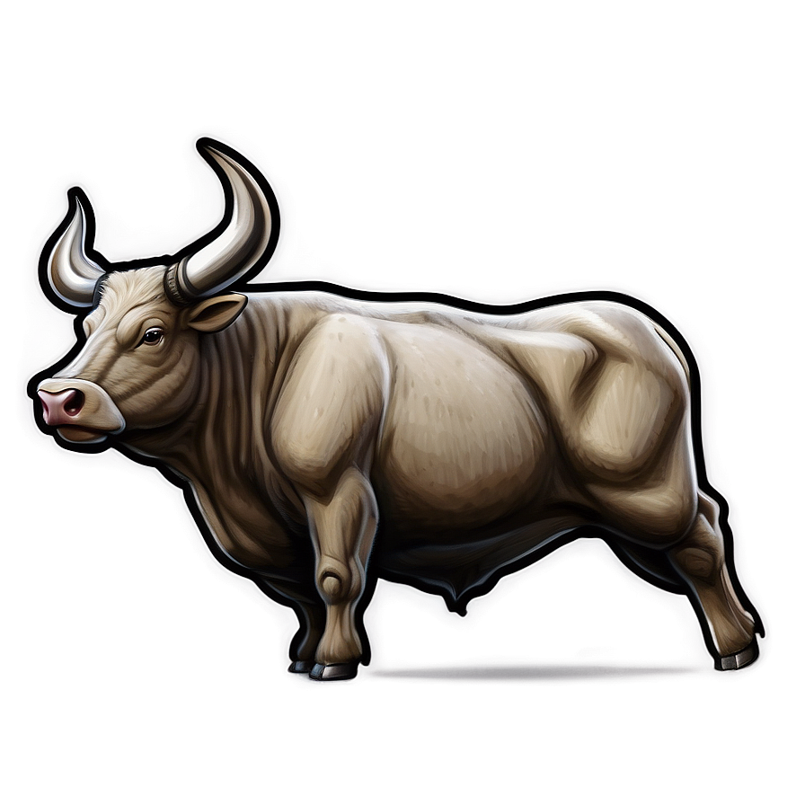 Lumbering Bull Illustration Png Wtf78 PNG Image