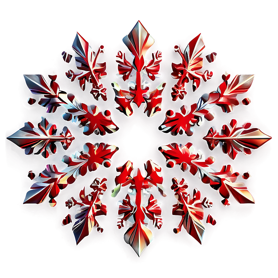 Luminous Red Snowflake Png 7 PNG Image