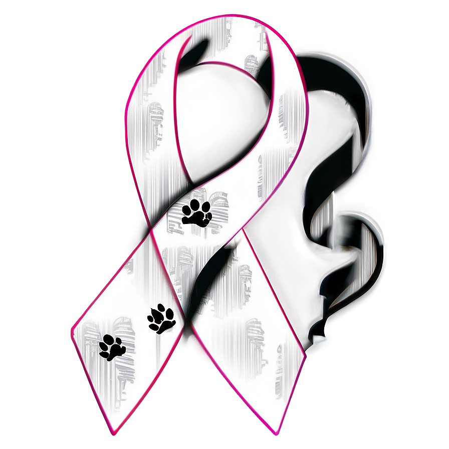 Lung Cancer Ribbon And Paw Print Png 7 PNG Image