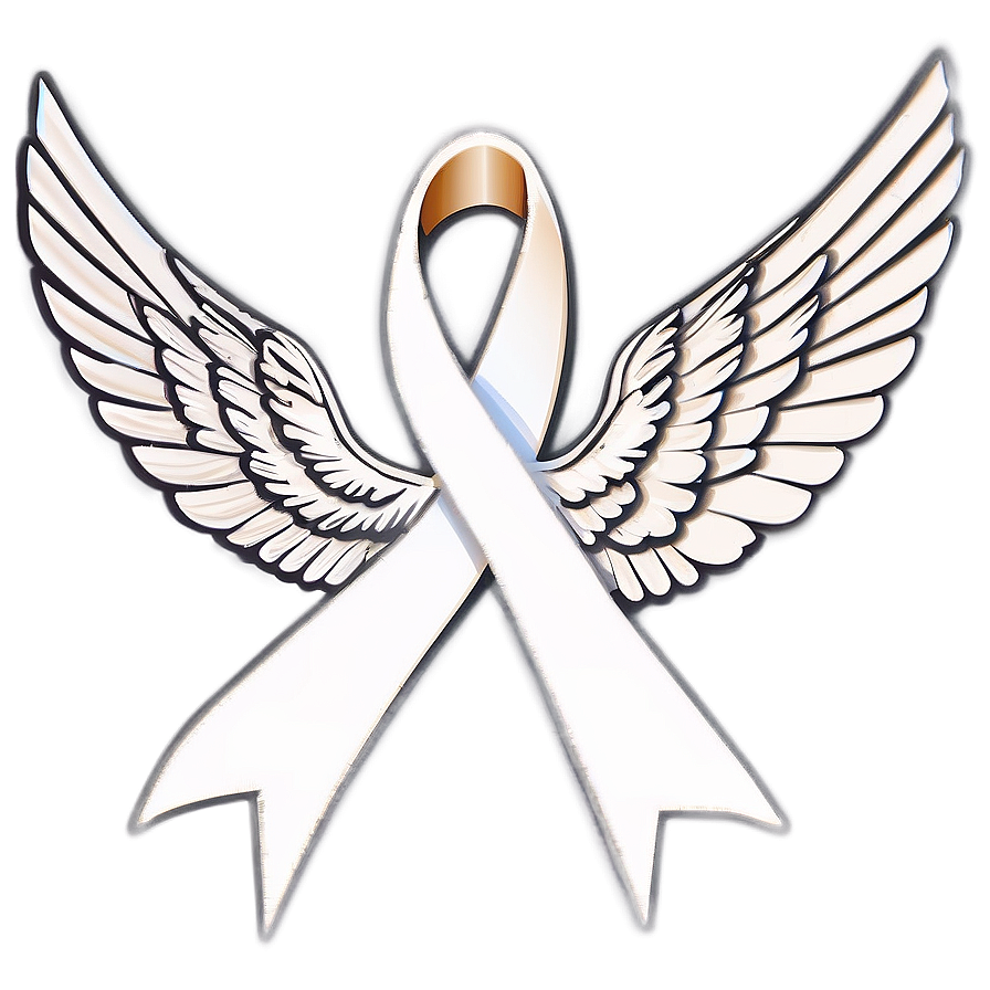 Lung Cancer Ribbon With Wings Png Kaa21 PNG Image