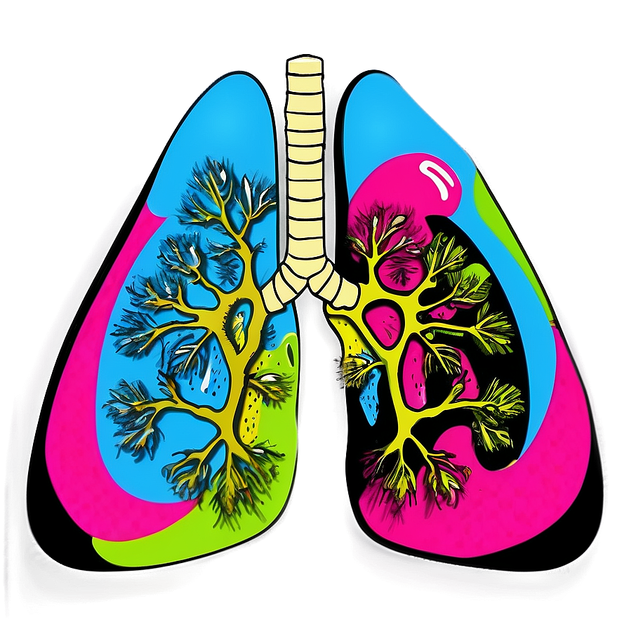 Lungs In Pop Art Style Png 3 PNG Image