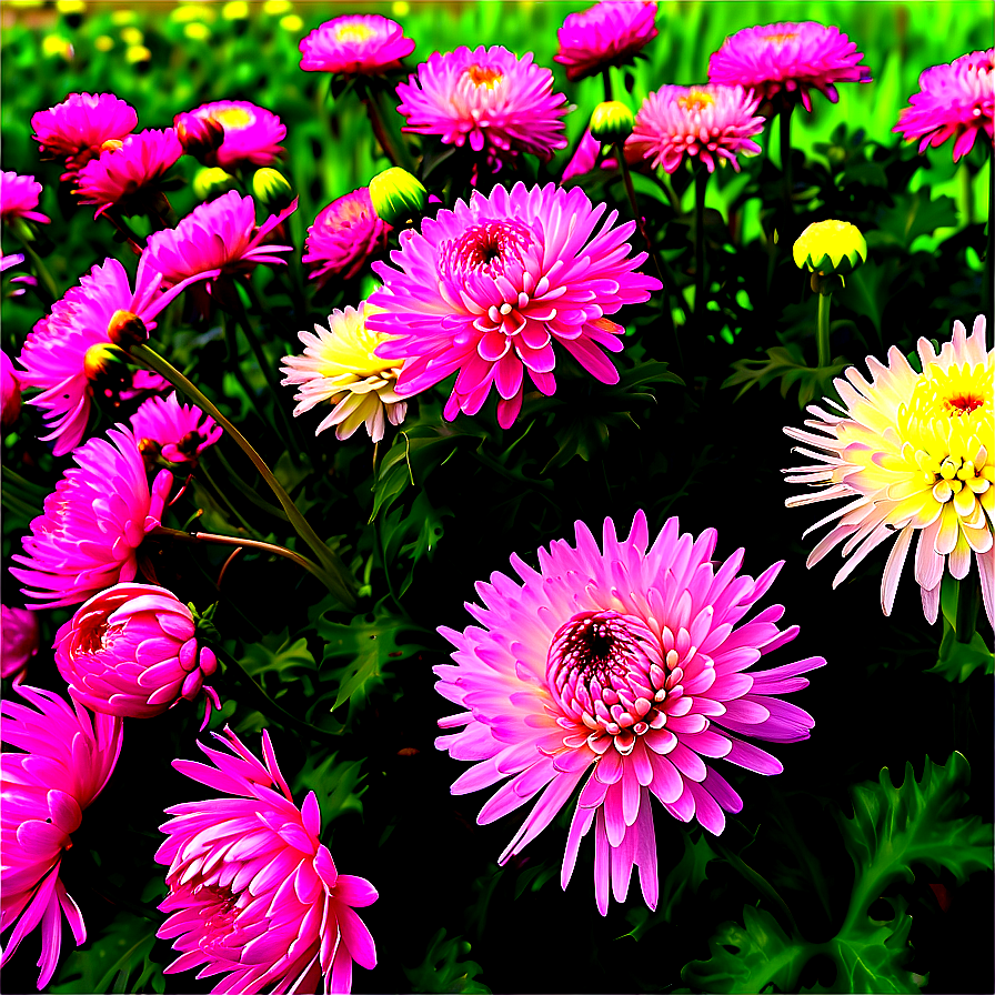 Lush Chrysanthemum Field Png 06112024 PNG Image