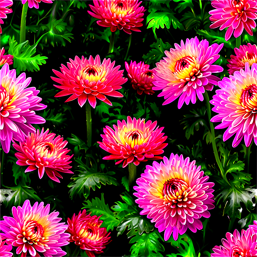 Lush Chrysanthemum Field Png 06112024 PNG Image