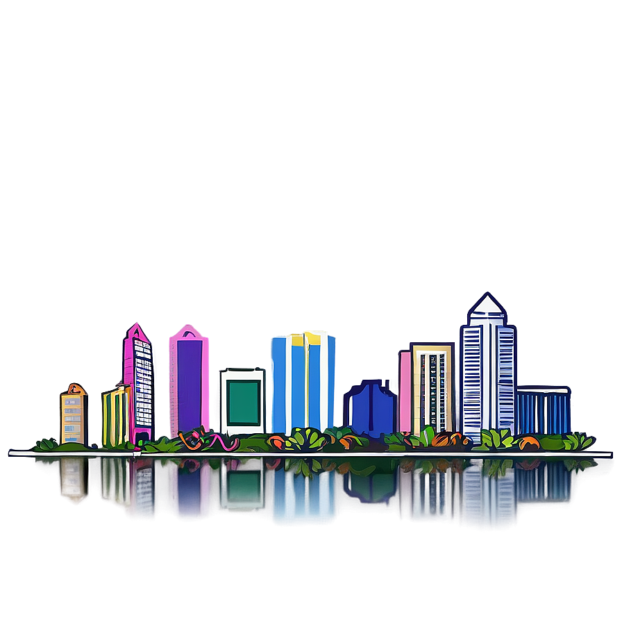 Lush Miami Skyline From The Park Png Mkq PNG Image