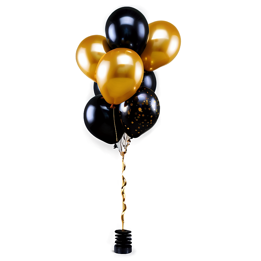 Luxe Black Gold Balloon Setup Png 70 PNG Image