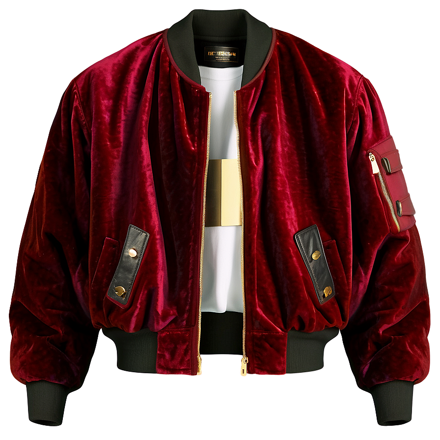 Luxe Velvet Bomber Jacket Png 06282024 PNG Image