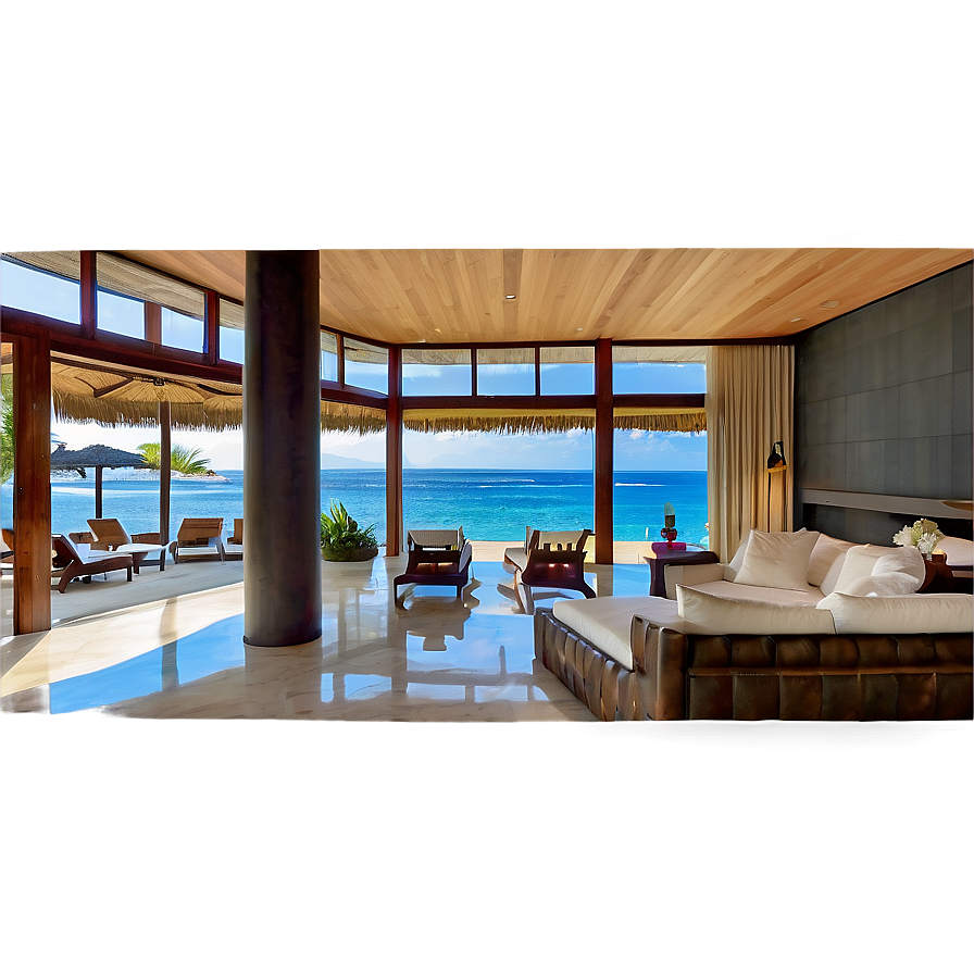 Luxurious Beachfront Villa Png 06252024 PNG Image