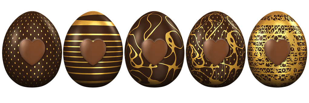 Luxurious Chocolate Easter Eggs PNG Image