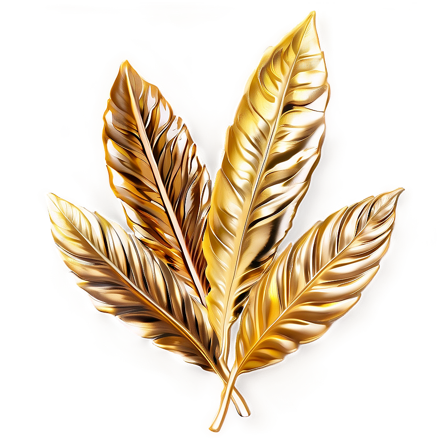 Luxurious Gold Leaves Png Nem PNG Image