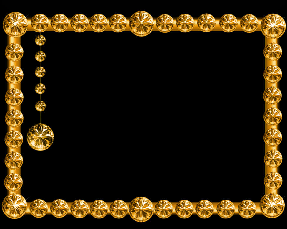 Luxurious Golden Framewith Ornaments PNG Image