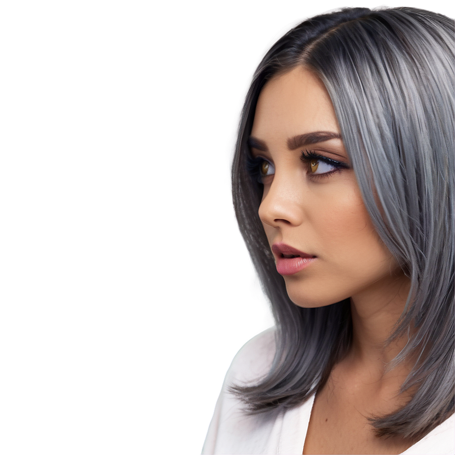 Luxurious Grey Hairstyle Png 57 PNG Image